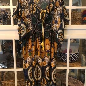 Ya Los Angeles Boho Style Tribal Print Dress EUC
